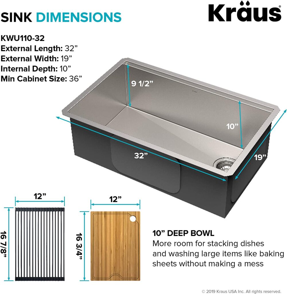 Kraus KWU110 32 Best Stainless Steel Farmhouse Sink 1
